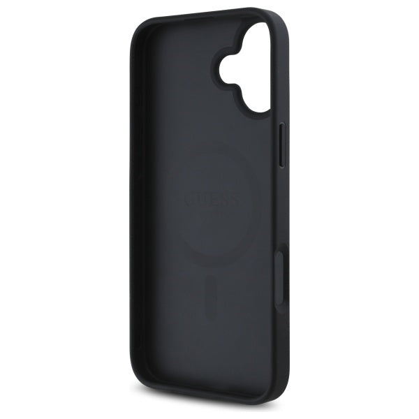 Funda MagSafe para Apple iPhone 16, Guess, 4G Flowers Print, Negra