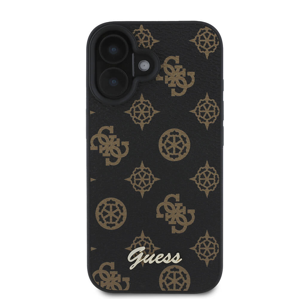 Funda MagSafe para Apple iPhone 16, Guess, Peony Script, Negra