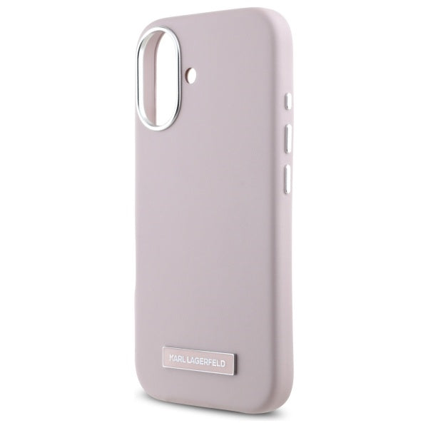 Funda MagSafe para Apple iPhone 16, Karl Lagerfeld, FW Metal Plate, Rosa