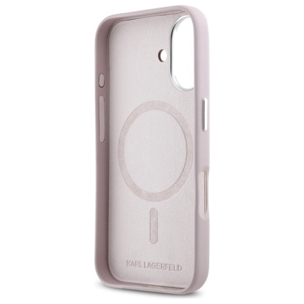 Funda MagSafe para Apple iPhone 16, Karl Lagerfeld, FW Metal Plate, Rosa