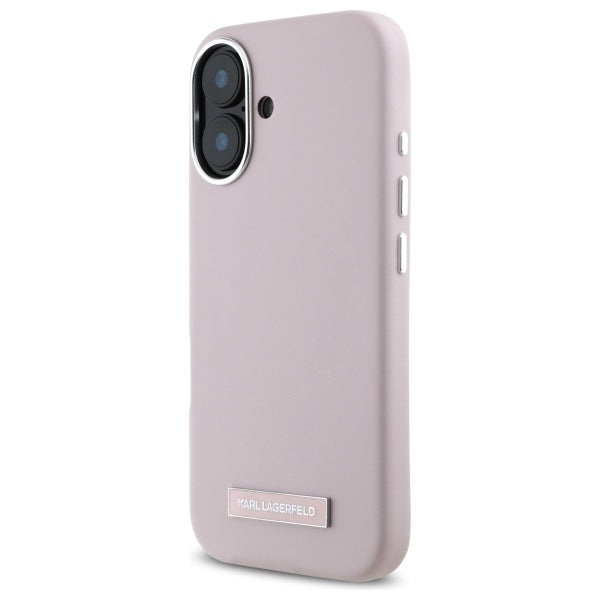 Funda MagSafe para Apple iPhone 16, Karl Lagerfeld, FW Metal Plate, Rosa
