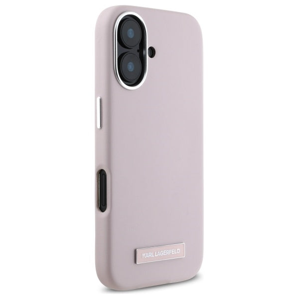 Funda MagSafe para Apple iPhone 16, Karl Lagerfeld, FW Metal Plate, Rosa