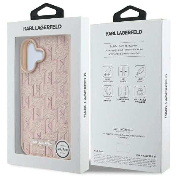 Funda MagSafe para Apple iPhone 16, Karl Lagerfeld, Hot Stamp, Rosa