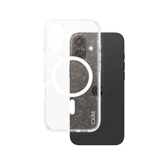 Funda MagSafe para Apple iPhone 16, PanzerGlass, Care Urban Combat Star Lit, Transparente Blanca