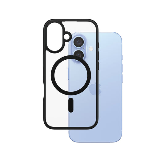 Funda MagSafe para Apple iPhone 16, PanzerGlass, Frame, Transparente Negra