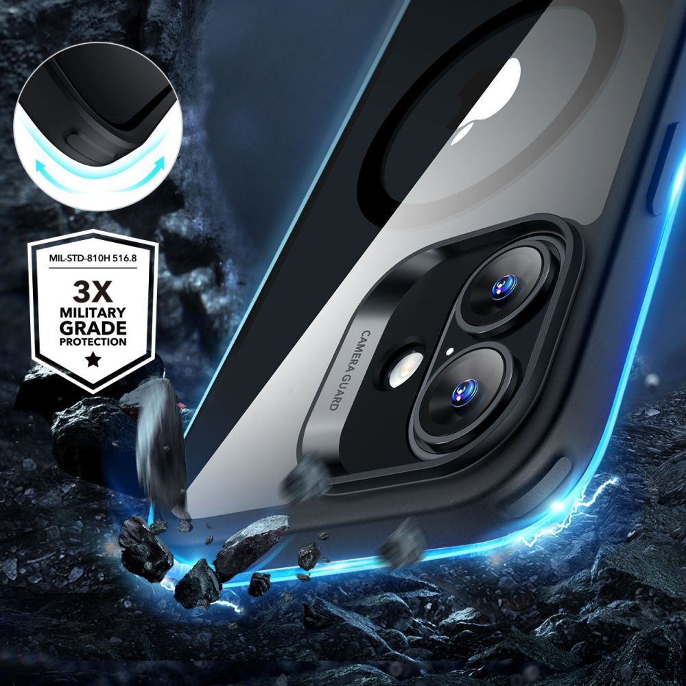 Funda MagSafe para Apple iPhone 16 Plus, ESR, Classic Hybrid con Protector de Pantalla, Negra Transparente