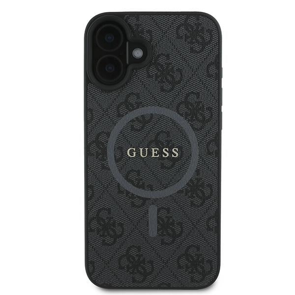 Funda MagSafe para Apple iPhone 16 Plus, Guess, 4G Ring Classic Logo, Negra