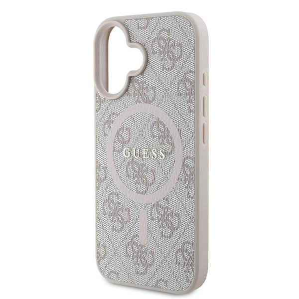 Funda MagSafe para Apple iPhone 16 Plus, Guess, 4G Ring Classic Logo, Rosa