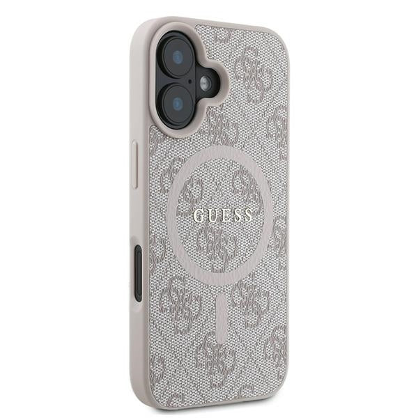 Funda MagSafe para Apple iPhone 16 Plus, Guess, 4G Ring Classic Logo, Rosa