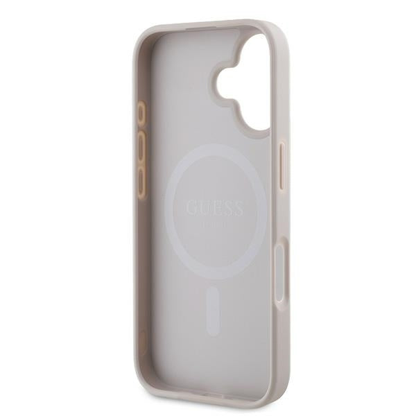 Funda MagSafe para Apple iPhone 16 Plus, Guess, 4G Ring Classic Logo, Rosa