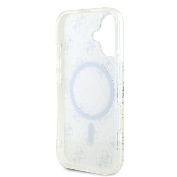 Funda MagSafe para Apple iPhone 16 Plus, Guess, IML 4G Background, Blanca