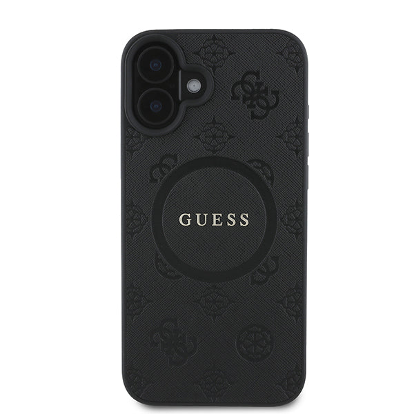 Funda MagSafe para Apple iPhone 16 Plus, Guess, Saffiano Peony Classic Logo, Rosa