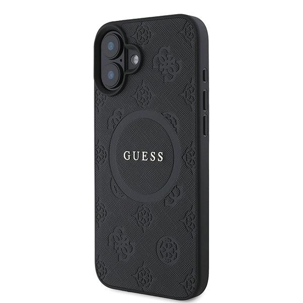 Funda MagSafe para Apple iPhone 16 Plus, Guess, Saffiano Peony Classic Logo, Rosa