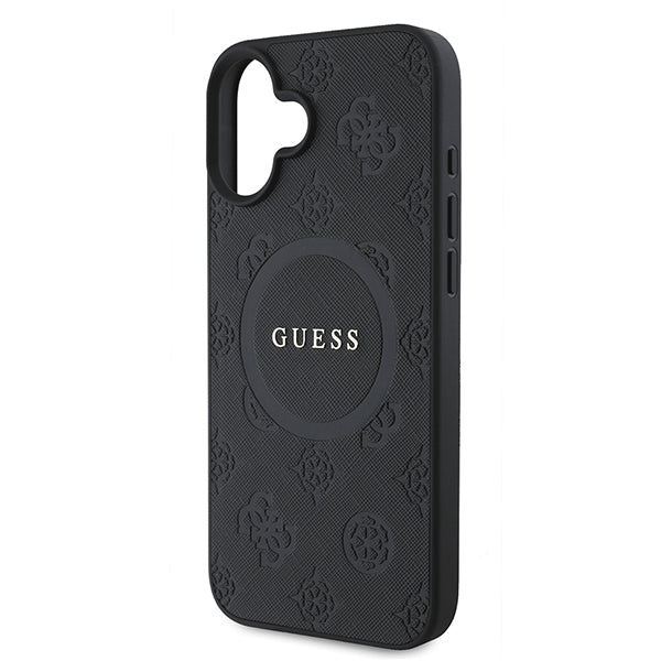 Funda MagSafe para Apple iPhone 16 Plus, Guess, Saffiano Peony Classic Logo, Rosa