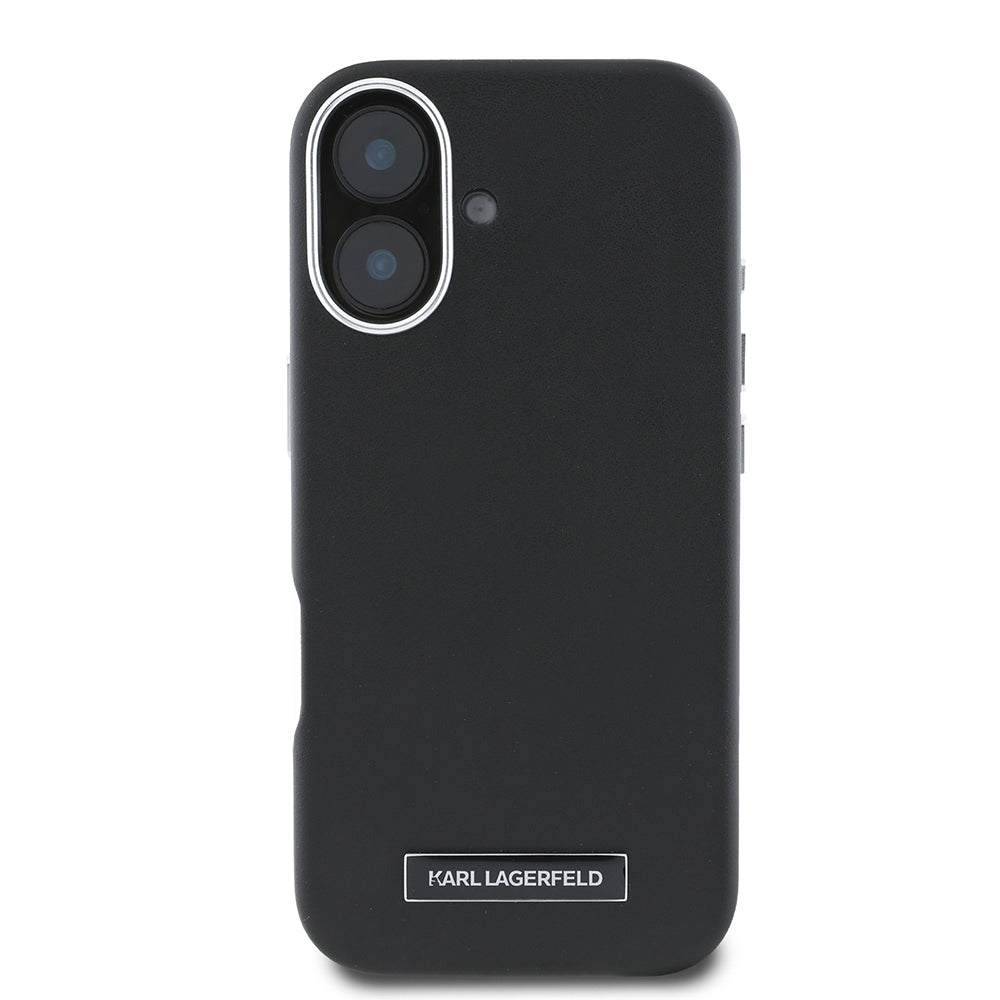 Funda MagSafe para Apple iPhone 16 Plus, Karl Lagerfeld, FW Metal Plate, Negra