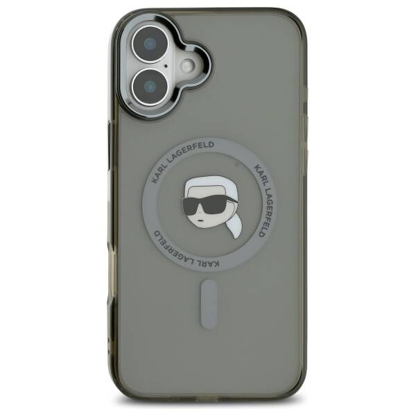 Funda MagSafe para Apple iPhone 16 Plus, Karl Lagerfeld, IML Karl's Head, Negra