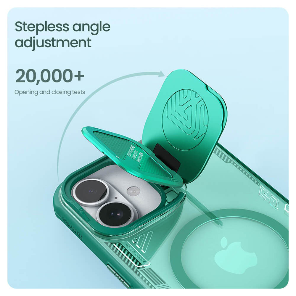 Funda MagSafe para Apple iPhone 16 Plus, Nillkin, Iceblade Prop sin recorte para cámara, Verde