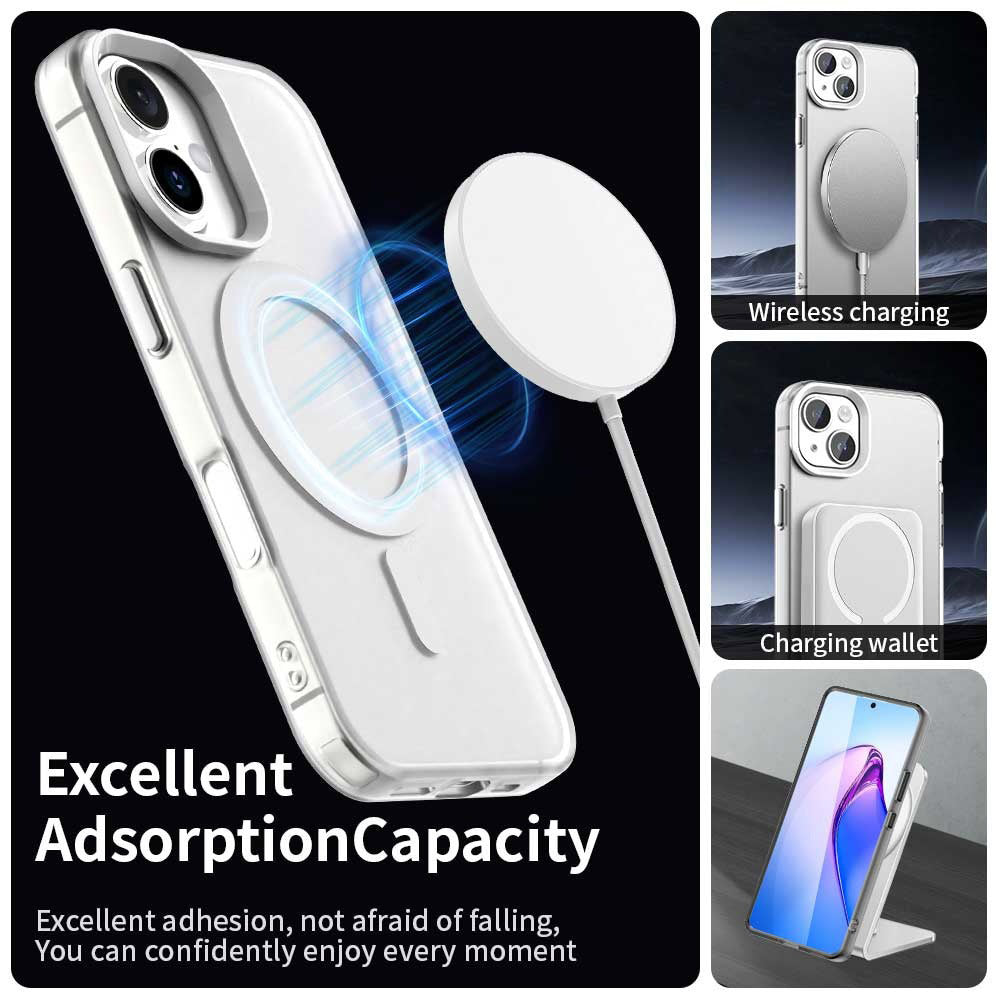 Funda MagSafe para Apple iPhone 16 Plus, Techsuit, CandyCase, Blanca