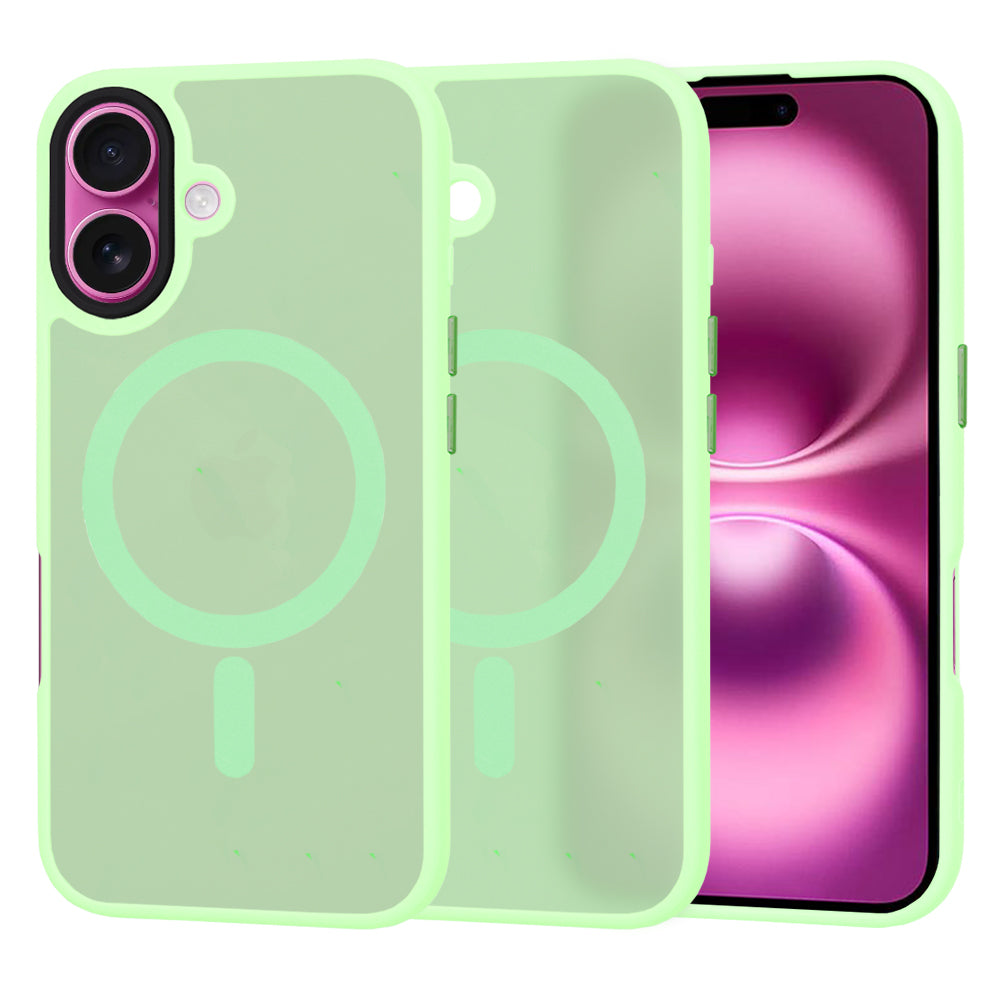 Funda MagSafe para Apple iPhone 16 Plus, Techsuit, HaloFrost, Verde Claro
