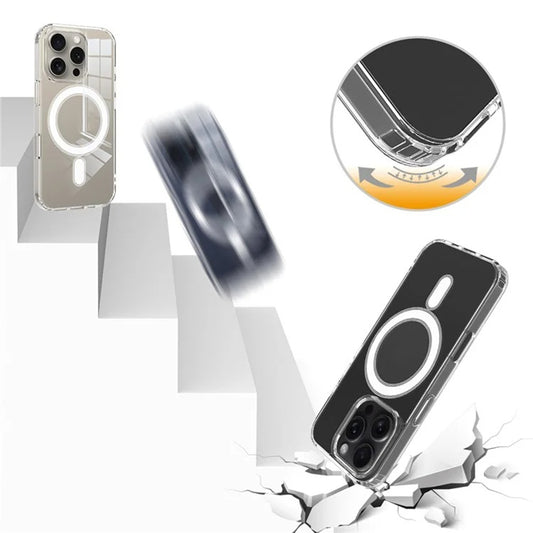 Funda MagSafe para Apple iPhone 16 Plus, Techsuit, Pro, Transparente