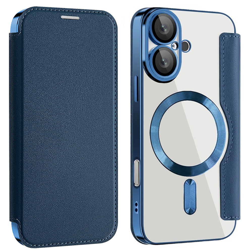 Funda MagSafe para Apple iPhone 16 Plus, Techsuit, SmartMag Book, Azul