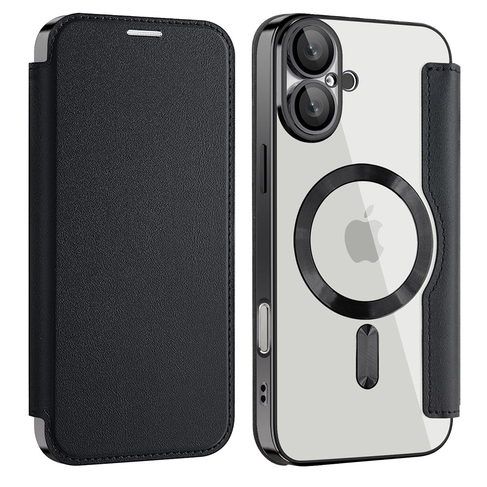 Funda MagSafe para Apple iPhone 16 Plus, Techsuit, SmartMag Book, Negra