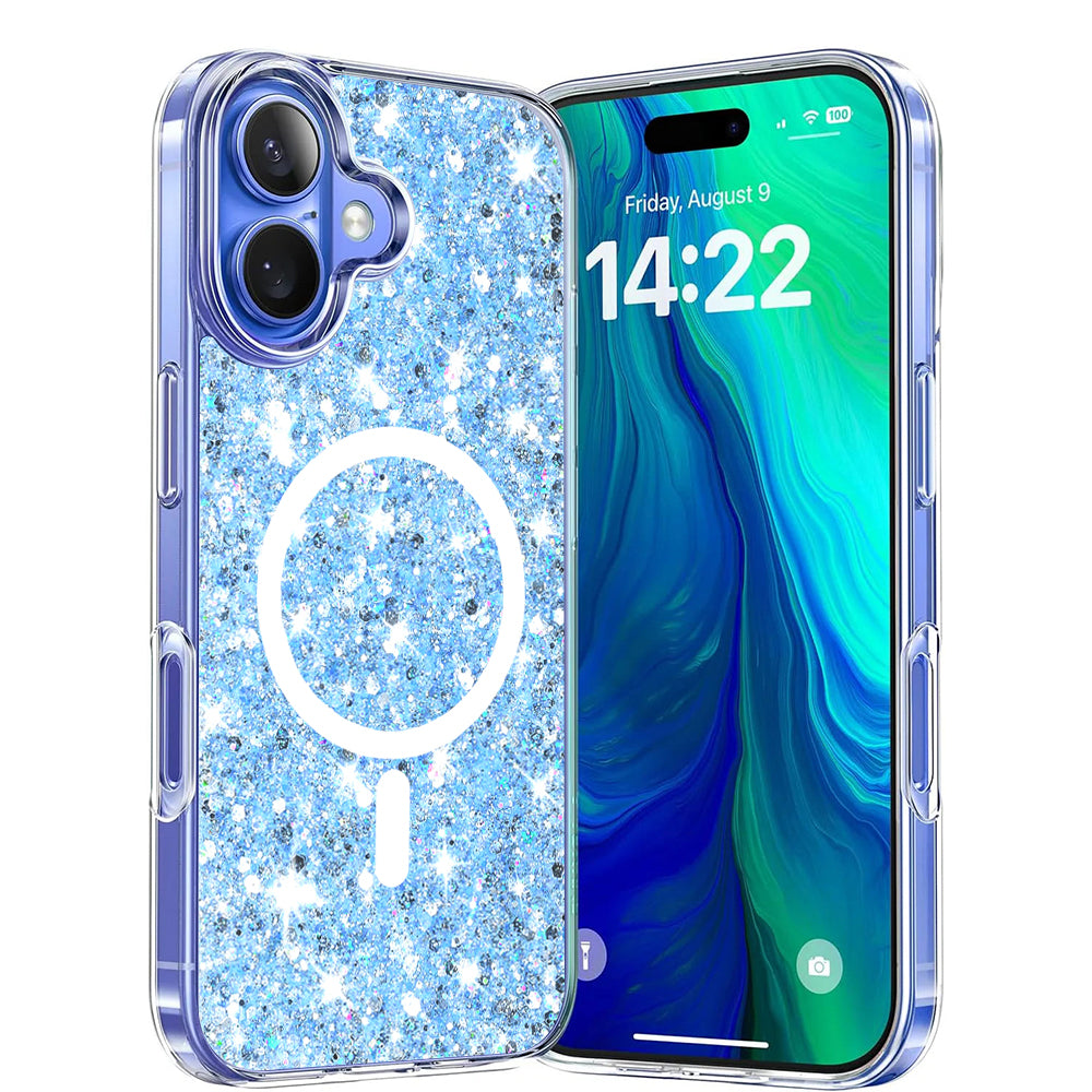 Funda MagSafe para Apple iPhone 16 Plus, Techsuit, Brillo Brillante, Azul