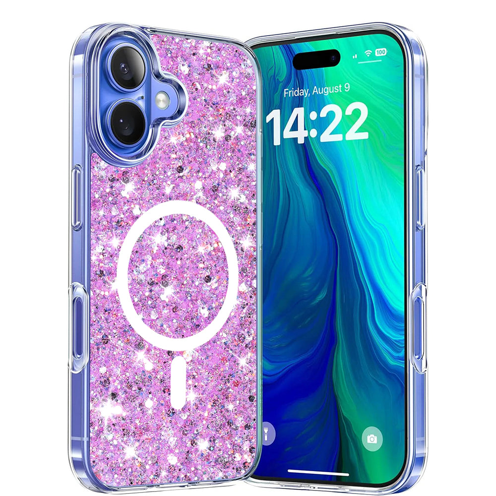 Funda MagSafe para Apple iPhone 16 Plus, Techsuit, Brillo Brillante, Magenta