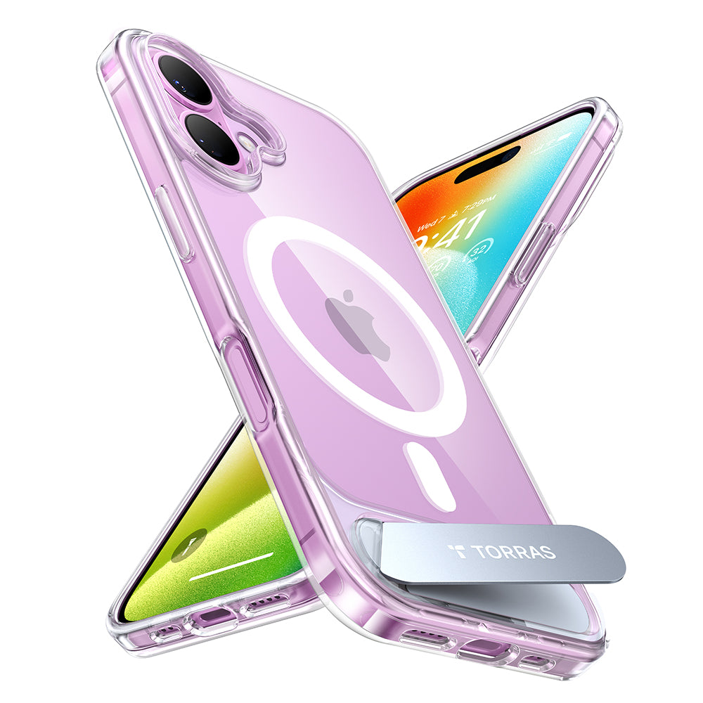 Funda MagSafe para Apple iPhone 16 Plus, Torras, Pstand, Transparente