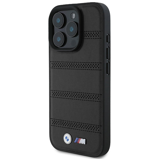Funda MagSafe para Apple iPhone 16 Pro, BMW, M Perforated And Stitched Line, Negra