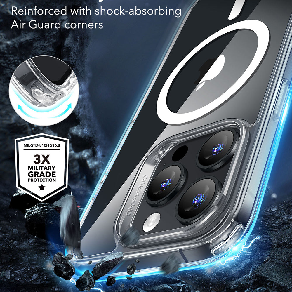 Funda MagSafe para Apple iPhone 16 Pro, ESR, Classic Hybrid, Transparente