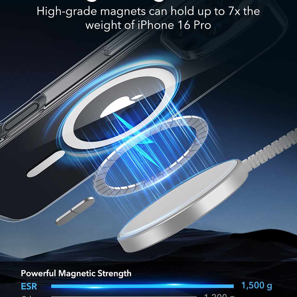 Funda MagSafe para Apple iPhone 16 Pro, ESR, Classic Hybrid, Transparente