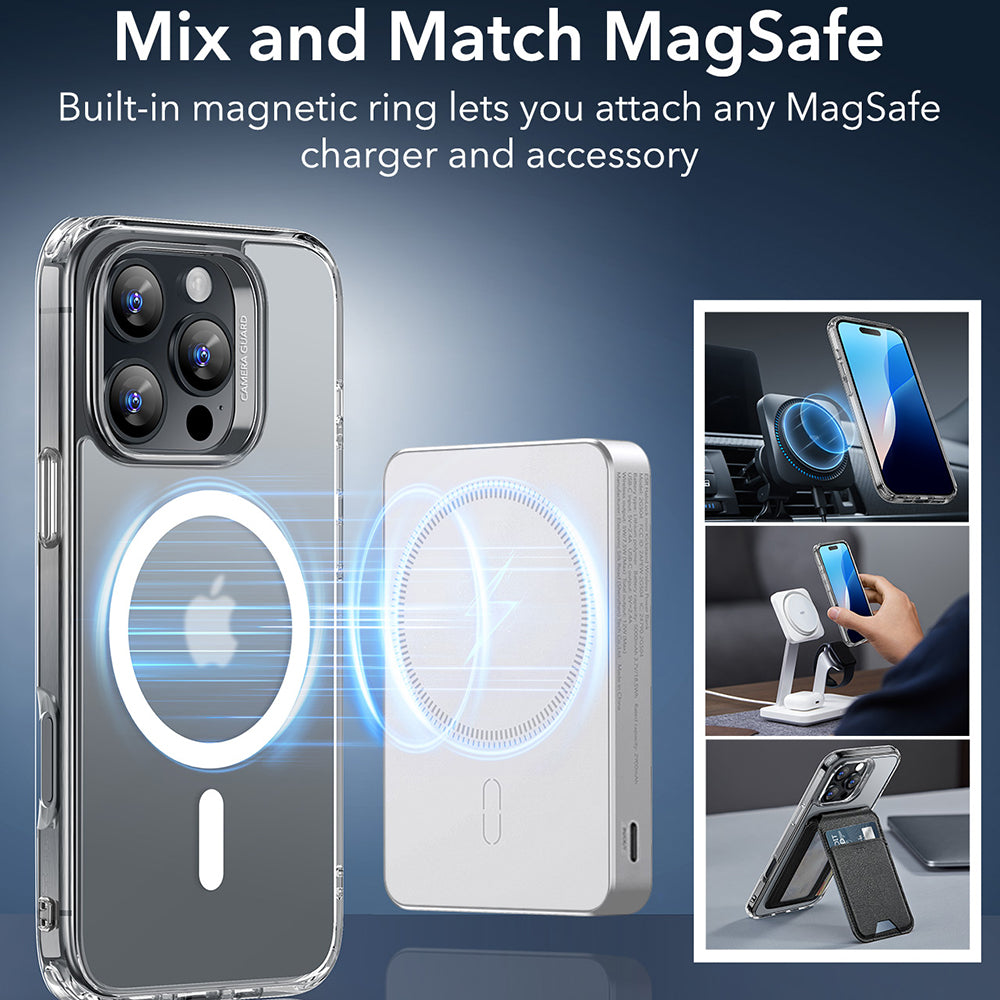 MagSafe Case for Apple iPhone 16 Pro, ESR, Classic Hybrid, Satin Transparent
