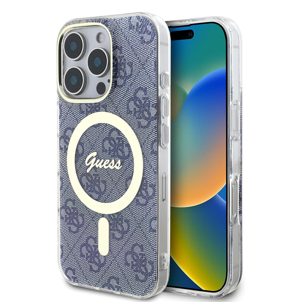 Funda MagSafe para Apple iPhone 16 Pro, Guess, IML 4G, Azul