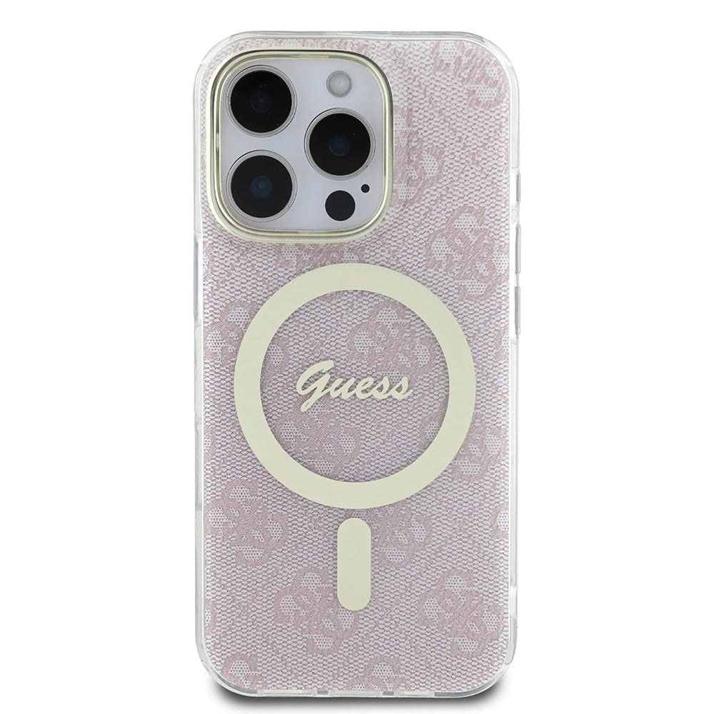 Funda MagSafe para Apple iPhone 16 Pro, Guess, IML 4G, Rosa