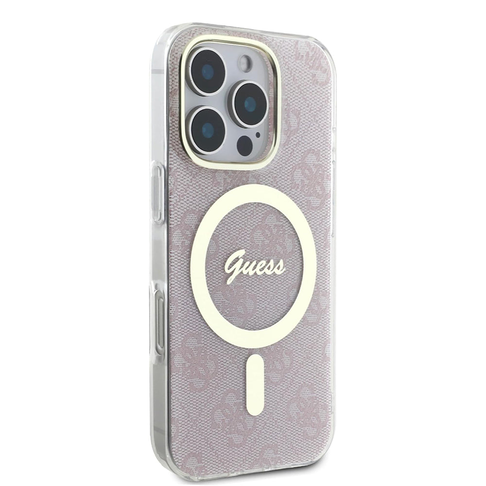 Funda MagSafe para Apple iPhone 16 Pro, Guess, IML 4G, Rosa