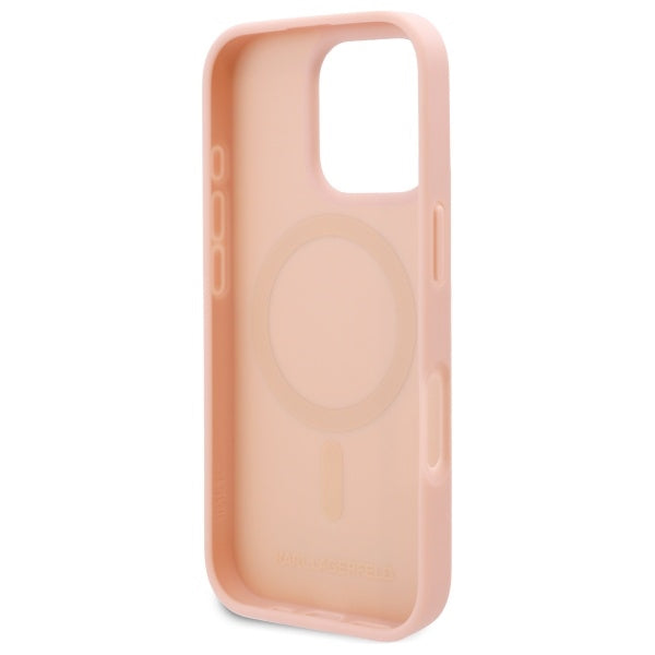 Funda MagSafe para Apple iPhone 16 Pro, Karl Lagerfeld, Hot Stamp, Rosa