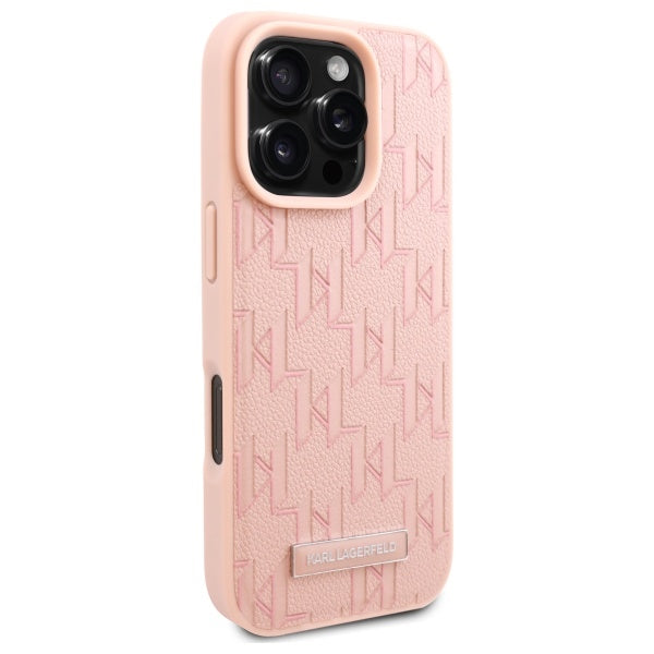 Funda MagSafe para Apple iPhone 16 Pro, Karl Lagerfeld, Hot Stamp, Rosa