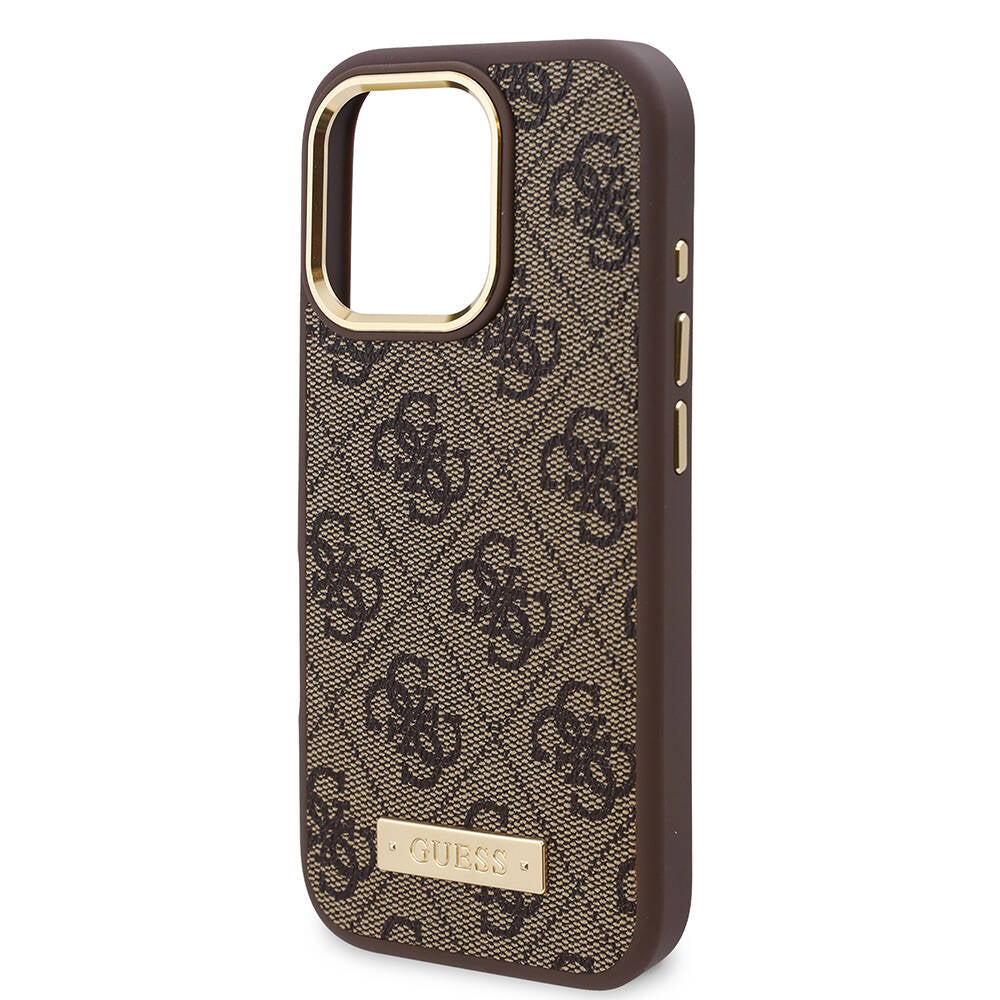 Funda MagSafe para Apple iPhone 16 Pro Max, Guess, 4G Logo Plate, Azul