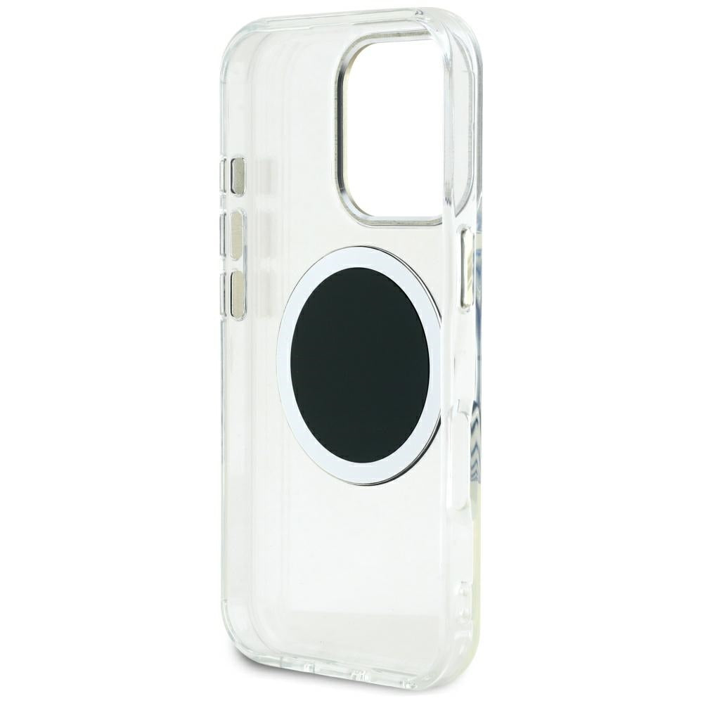 Funda MagSafe para Apple iPhone 16 Pro Max, Guess, IML Metal Colored Circle, Negra