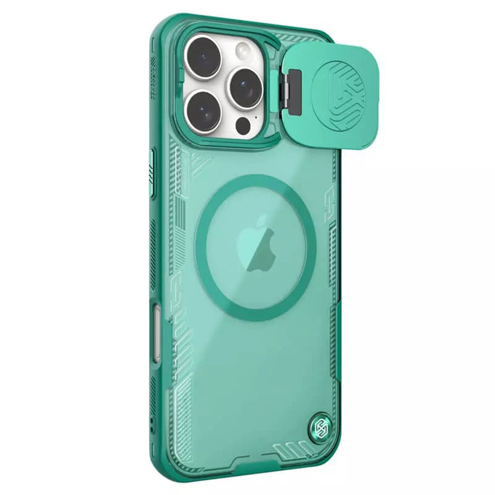 Funda MagSafe para Apple iPhone 16 Pro Max, Nillkin, Iceblade Prop (sin recorte para cámara), Verde