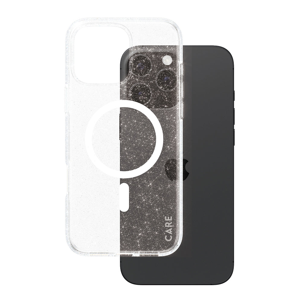 Funda MagSafe para Apple iPhone 16 Pro Max, PanzerGlass, Care Urban Combat Star Lit, Transparente Blanca