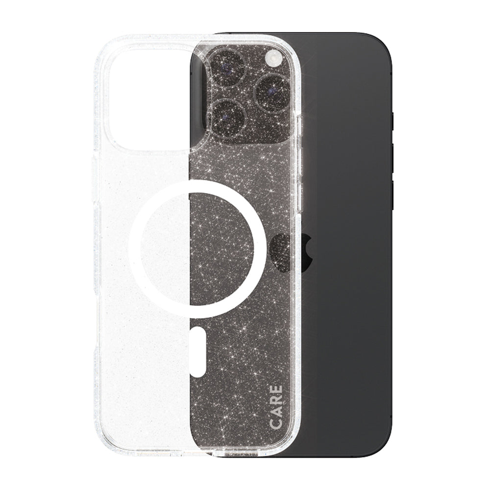 Funda MagSafe para Apple iPhone 16 Pro Max, PanzerGlass, Care Urban Combat Star Lit, Transparente Blanca