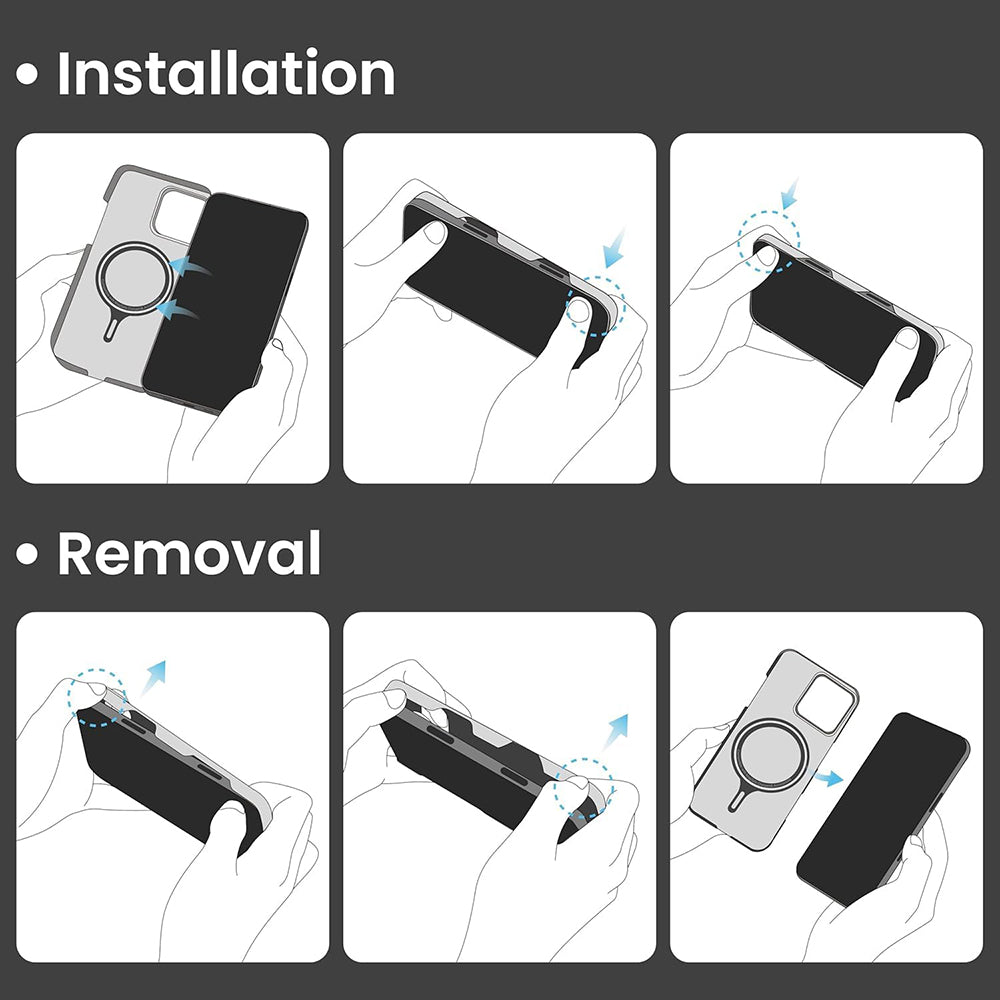 Funda MagSafe para Apple iPhone 16 Pro Max, Techsuit, Fibra de Aramida, Negra