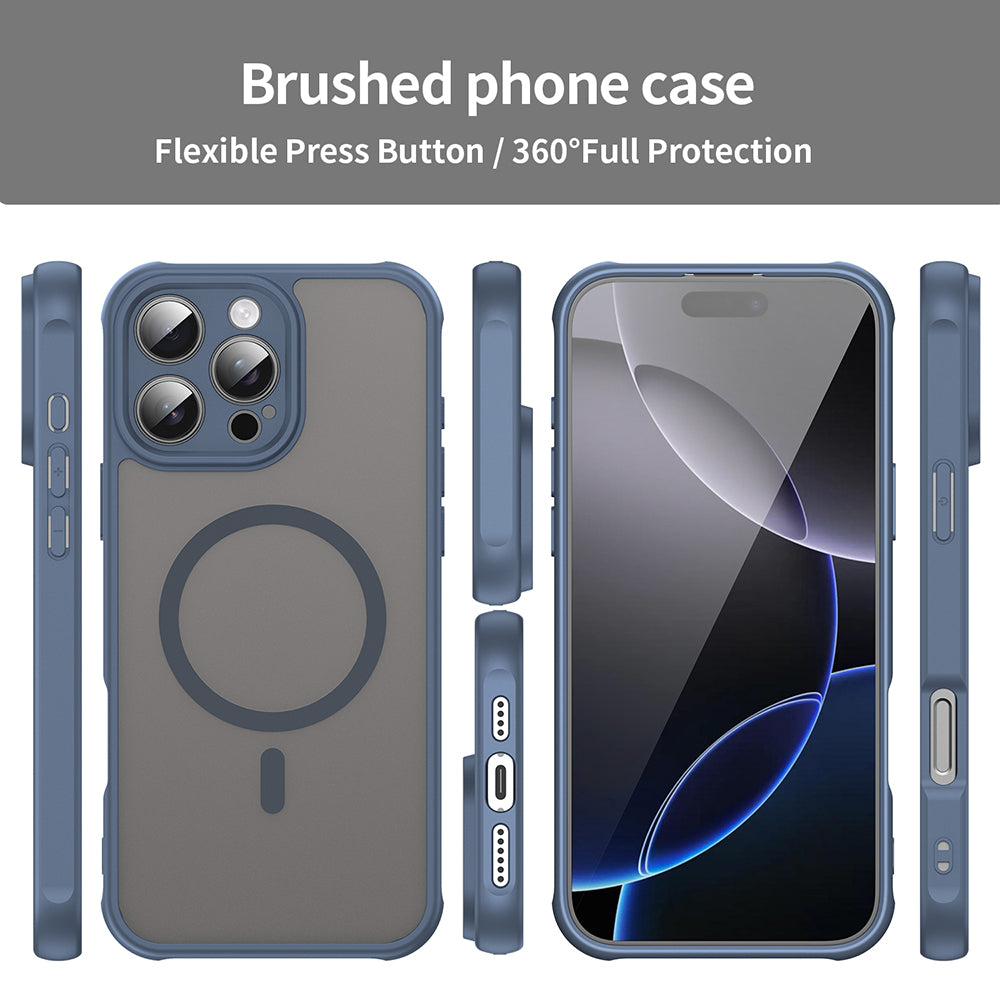 Funda MagSafe para Apple iPhone 16 Pro Max, Techsuit, HaloFrost II, Azul Marino
