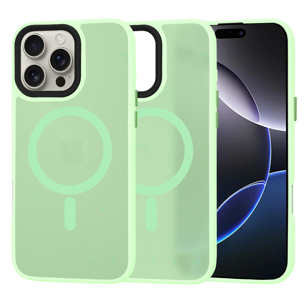 Funda MagSafe para Apple iPhone 16 Pro Max, Techsuit, HaloFrost, Verde Claro