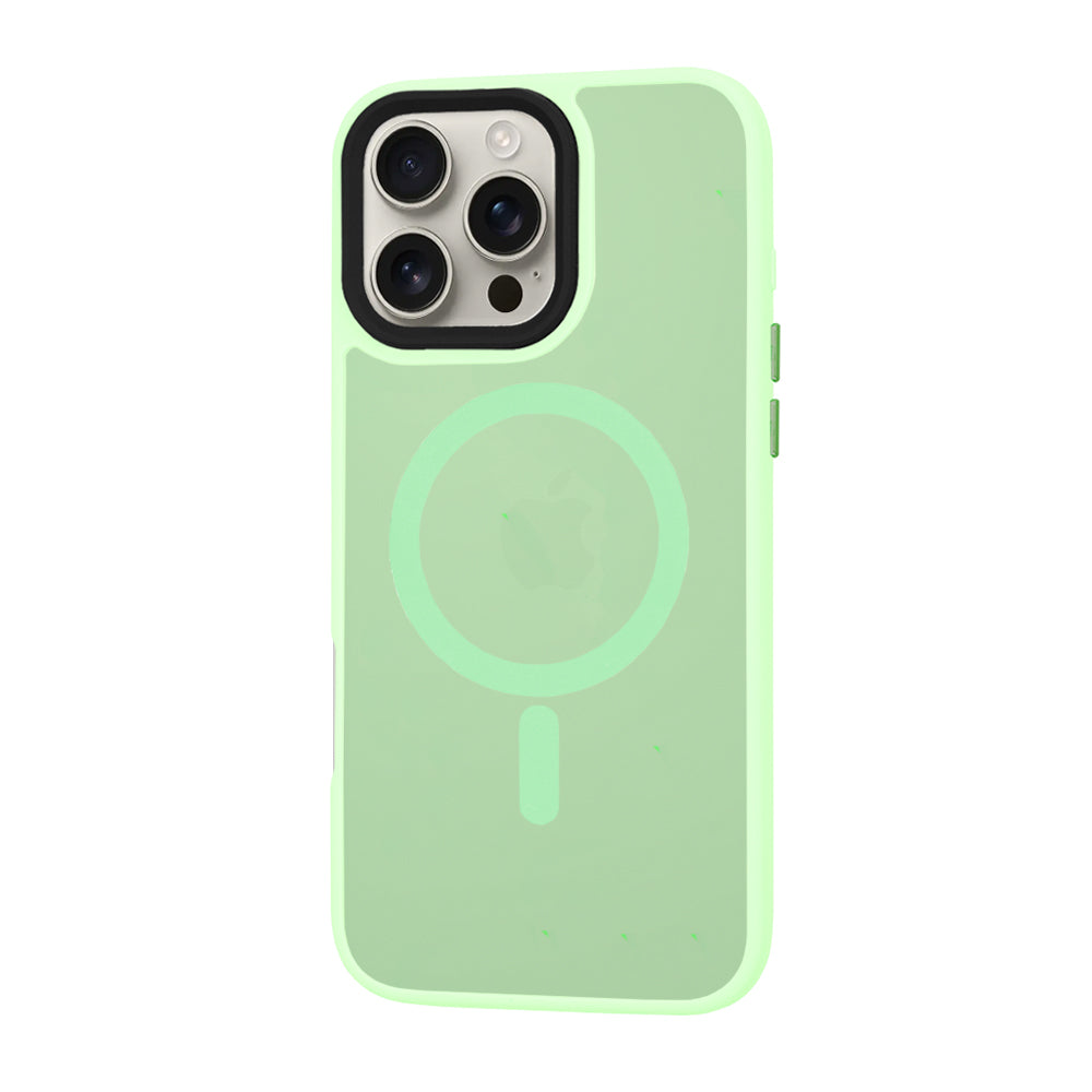 Funda MagSafe para Apple iPhone 16 Pro Max, Techsuit, HaloFrost, Verde Claro