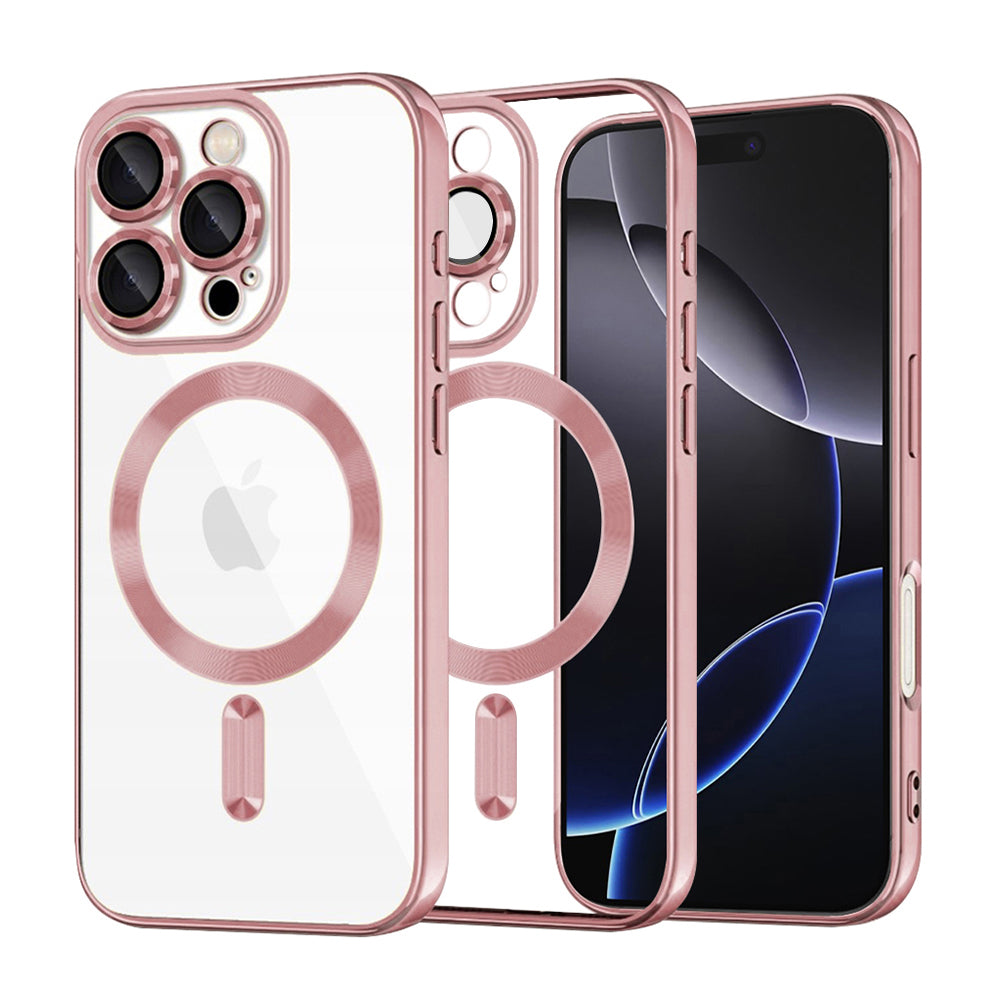 Funda MagSafe para Apple iPhone 16 Pro Max, Techsuit, Luxury Crystal, Rosa