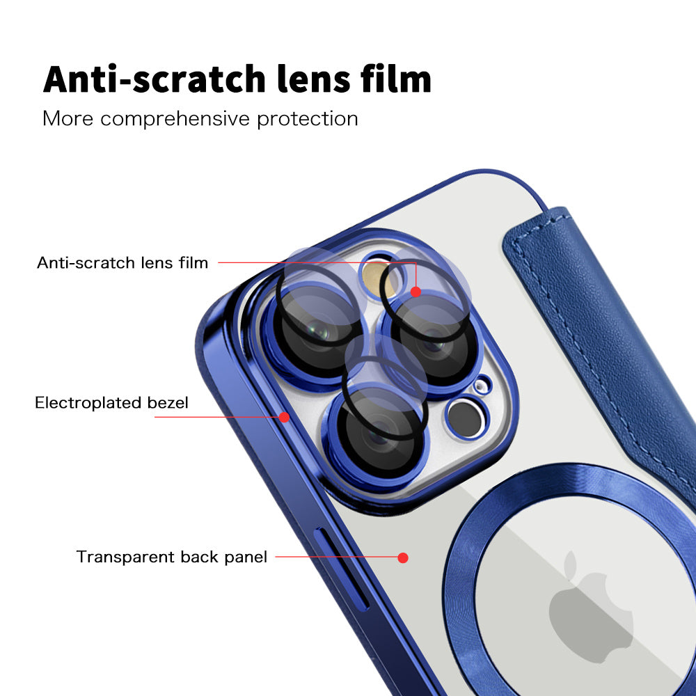 Funda MagSafe para Apple iPhone 16 Pro Max, Techsuit, SmartMag Book, Azul