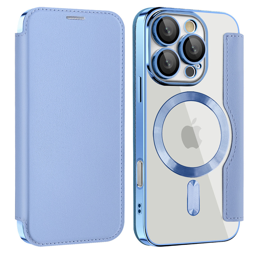 Funda MagSafe para Apple iPhone 16 Pro Max, Techsuit, SmartMag Book, Azul